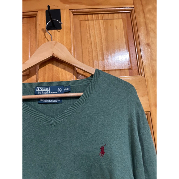 Men's POLO Ralph Lauren Pima Cotton V-Neck Knit Sweater Pony Golf Preppy - Picture 3 of 8